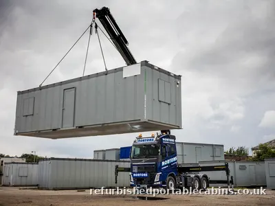 Cabin lifted onto our HIAB for a nationwide delivery