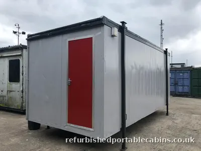 Used portable building exterior